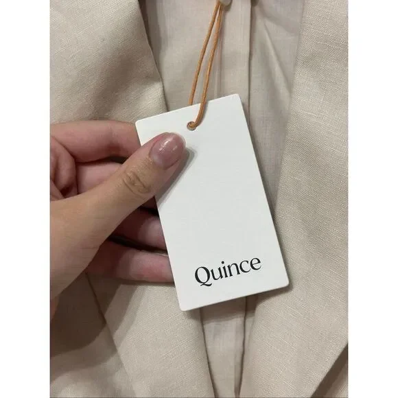 NWT Quince 100% European Linen Structured Cream Blazer Women's XS
